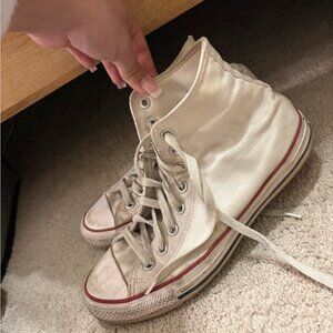 Converse Cream High-Top Sneakers